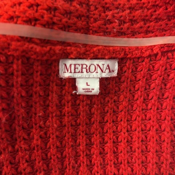 Merona Long Sleeve Sweater. Oversized. Large. Red - Picture 5 of 6